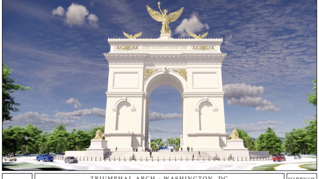 Rendering of Trump's Triumphal Arch shows the 250-foot structure