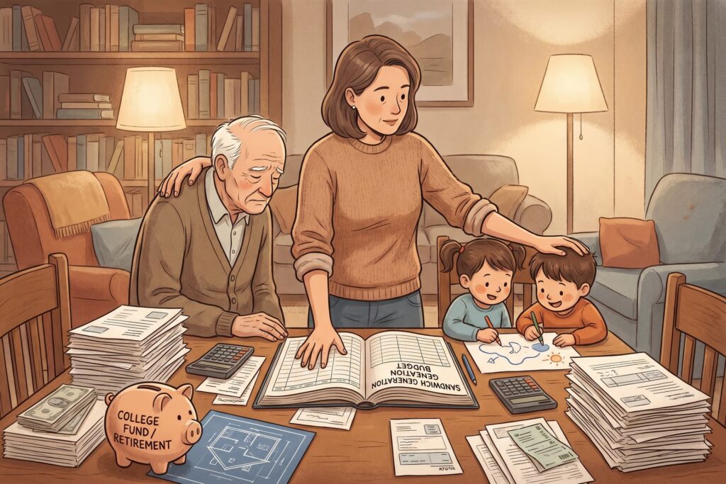The sandwich generation needs to budget for kids and parents. But how?