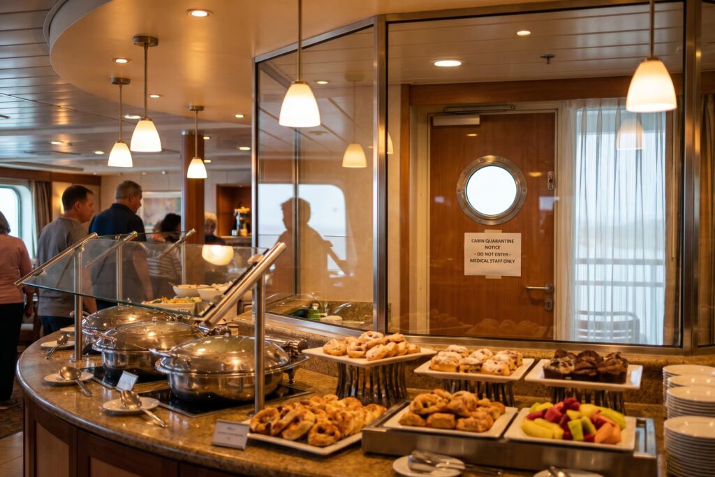 This cruise line may charge guests who bring food back to the cabin This cruise line may charge guests who bring food back to the cabin