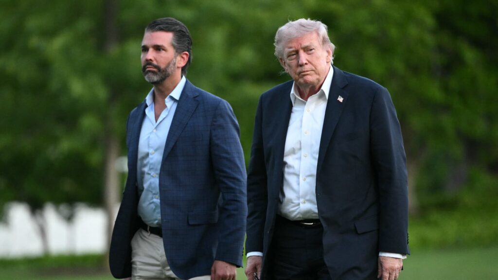 Trump did not attend the wedding of his son Donald Jr. and Bettina Anderson Trump did not attend the wedding of his son Donald Jr. and Bettina Anderson