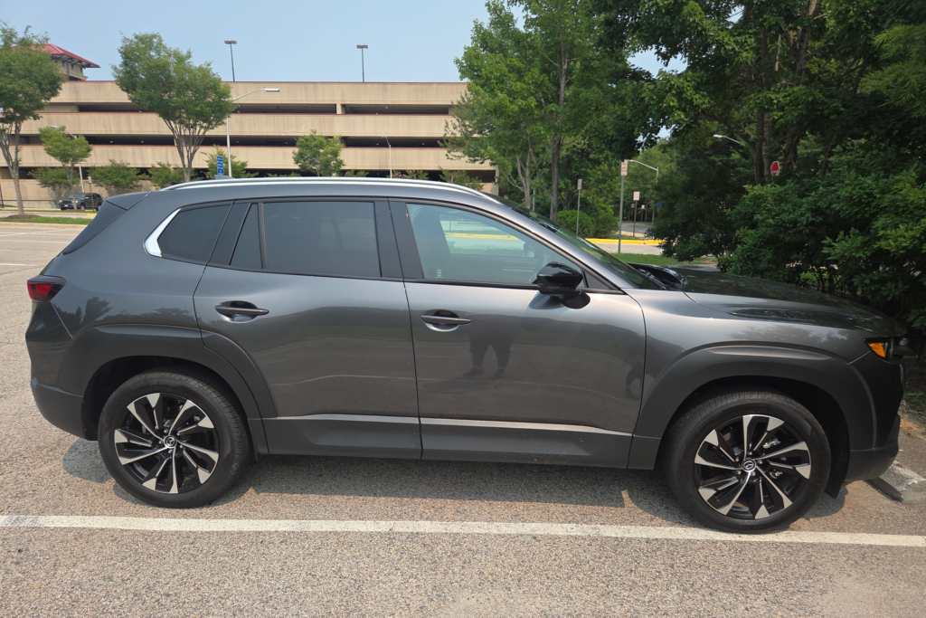 One of the cheapest hybrid SUVs I drove. Mazda's CX-50 is fine for us