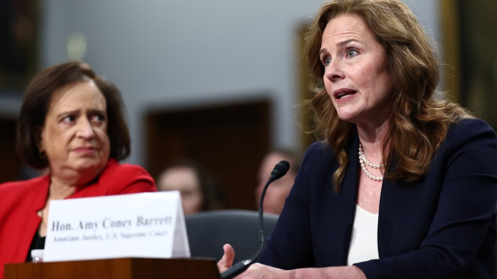 Supreme Court Justice Barrett says ‘threat level is really high’ Supreme Court Justice Barrett says 'threat level is really high'